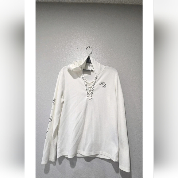 Harley-Davidson White Hoodie with Skull Design - Picture 3 of 10